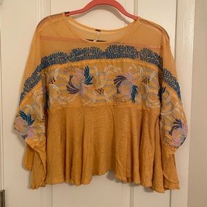 Yellow Free People Flowy tee